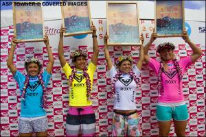 Die Finalistinnen: Sam Cornish, Amee Donohoe, Sofia Mulanovich und Jessi Miley Dyer